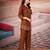 Coffee color smart thread embroidery rayon fabric co-ord set