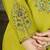 Parrot green color marina silk fabric thread embroidered ethnic fancy kurta set