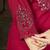 Pink color marina silk fabric thread embroidered ethnic fancy kurta set