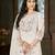 White color marina silk fabric thread embroidered ethnic fancy kurta set