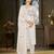 White color marina silk fabric thread embroidered ethnic fancy kurta set