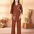 Coffee color thread work co-ord set dress for trendy girls