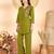 Mehendi color thread work co-ord set dress for trendy girls