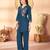 Blue color thread work co-ord set dress for trendy girls