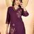 Wine color thread work co-ord set dress for trendy girls