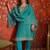 Firozi color smart and ethnic silk fabric embroidered partywear suit