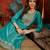 Firozi color smart and ethnic silk fabric embroidered partywear suit