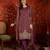 Purple color smart and ethnic silk fabric embroidered partywear suit