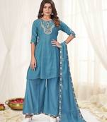 Rama color viscose roman silk readymade suit for ethnic rich looks