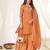 Rust color viscose roman silk readymade suit for ethnic rich looks