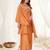 Rust color viscose roman silk readymade suit for ethnic rich looks