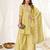 Cream color viscose roman silk readymade suit for ethnic rich looks