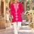Pink embroidery work roman straight kurta