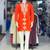 Orange embroidery work roman straight kurta