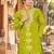 Parrot green embroidery work roman straight kurta