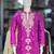 Purple embroidery work roman straight kurta