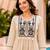Beige color cotton fabric embroidered smart co-ord set