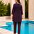 Violet color cotton fabric embroidered smart co-ord set