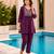 Purple color cotton fabric embroidered smart co-ord set