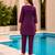 Purple color cotton fabric embroidered smart co-ord set