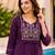 Purple color cotton fabric embroidered smart co-ord set