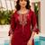 Maroon color embroidered kurta