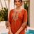 Orange color embroidered kurta