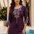 Violet color embroidered kurta