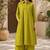 Green color embroidery work kurta set for graceful ethnic looks