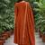Orange color roman silk fabric thread embroidery work stylish readymade suit