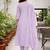 Purple color roman silk fabric thread embroidery work stylish readymade suit