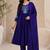 Violet color roman silk fabric thread embroidery work stylish readymade suit