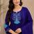 Violet color roman silk fabric thread embroidery work stylish readymade suit