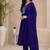 Violet color roman silk fabric thread embroidery work stylish readymade suit