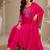 Pink color roman silk fabric thread embroidery work stylish readymade suit