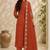 Orange color roman silk fabric thread embroidery work stylish readymade suit