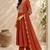 Orange color roman silk fabric thread embroidery work stylish readymade suit