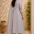 Cream color roman silk fabric thread embroidery work stylish readymade suit