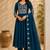 Turquise color roman silk fabric thread embroidery work stylish readymade suit