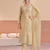 Beige heavy chiffon embroidered suit set