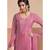 Mauve pink heavy chiffon embroidered suit set