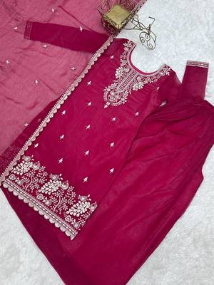 New Designer Pink Colour Sharara Suit Set Festival Wear Palazzo Set 4
