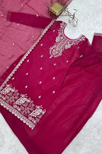 New Designer Pink Colour Sharara Suit Set Festival Wear Palazzo Set