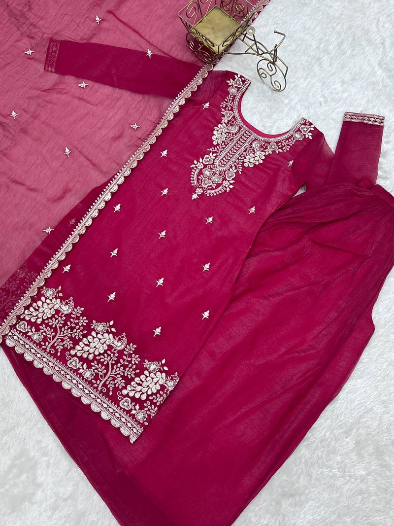 New Designer Pink Colour Sharara Suit Set Festival Wear Palazzo Set
