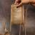 Gold silk embroidered beadfall hand bag