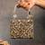 Silver gold silk embroidered diamond casket mini hand bag