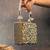 Silver gold silk embroidered diamond casket mini hand bag