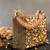 Gold silk embroidered diamond casket mini hand bag