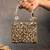 Silver gold silk embroidered diamond casket hand bag