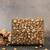 Gold silk embroidered diamond casket hand bag